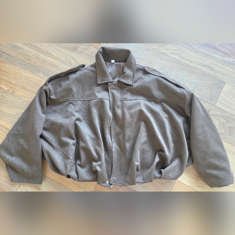 Brown Suede Women's Bomber Jacket Small - Picture 4 of 9